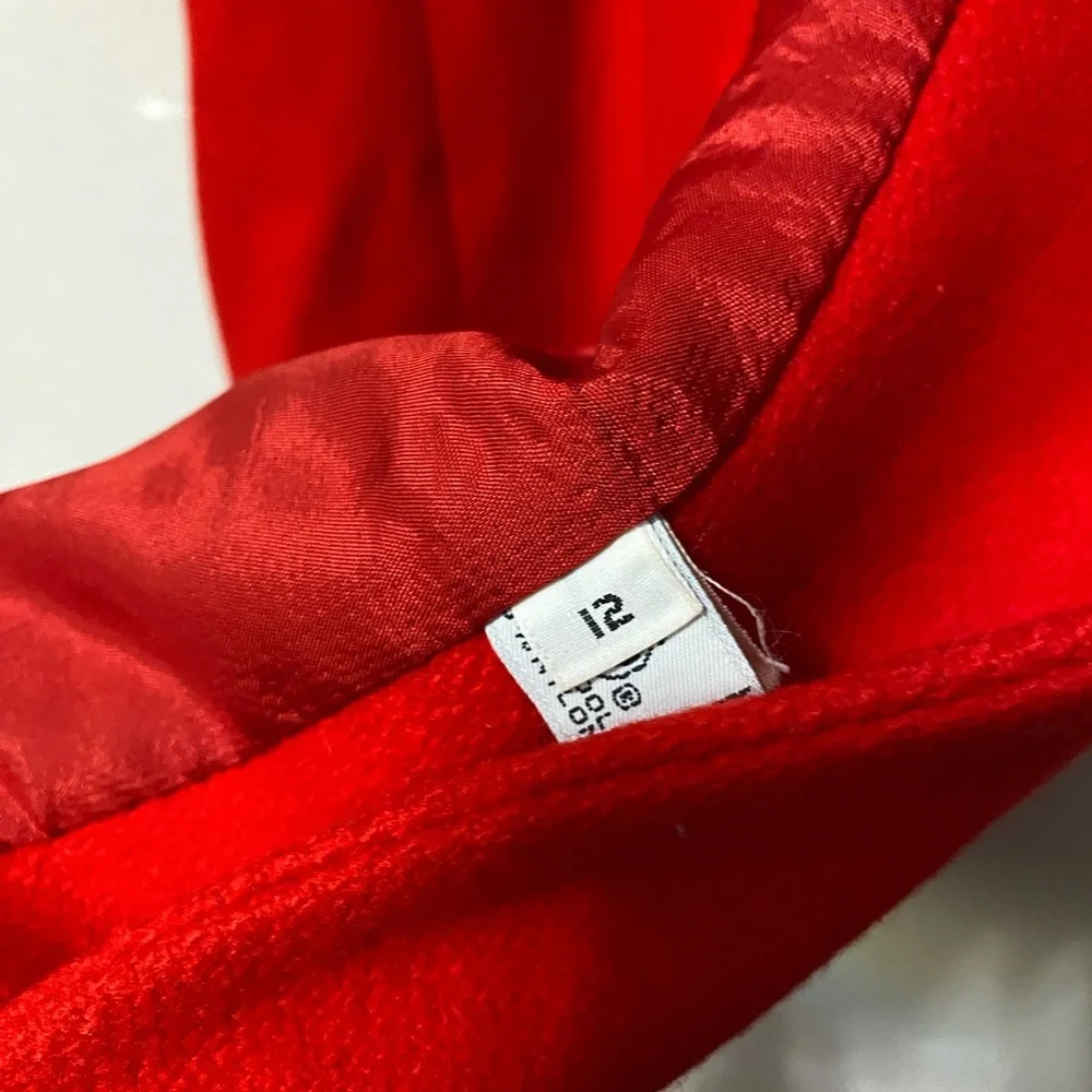 ROTHSCHILD Vintage Women’s Wool Long Coat Size 12 Red and Black Luxury Winter